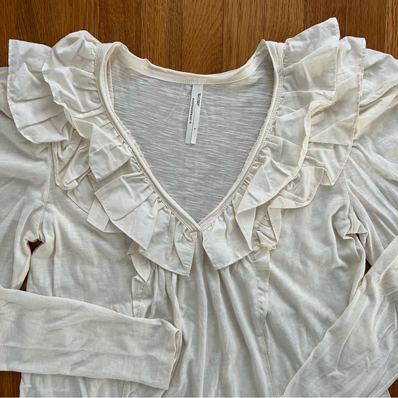 Anthropologie Ruffled V-Neck Top, Small - Picture 5 of 8